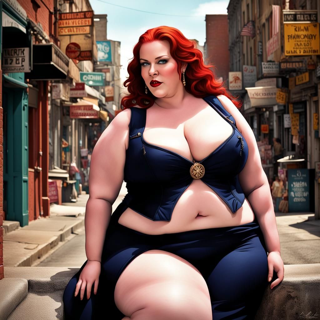 Redhead Plus-Size Goddess in Detailed Matte Painting