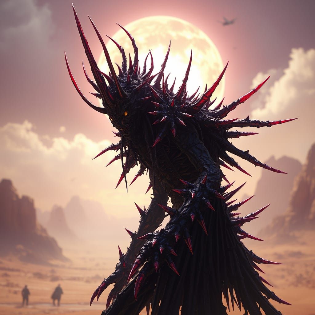 Cyberpunk Dark Fantasy Shrike, Masterpiece Concept Art