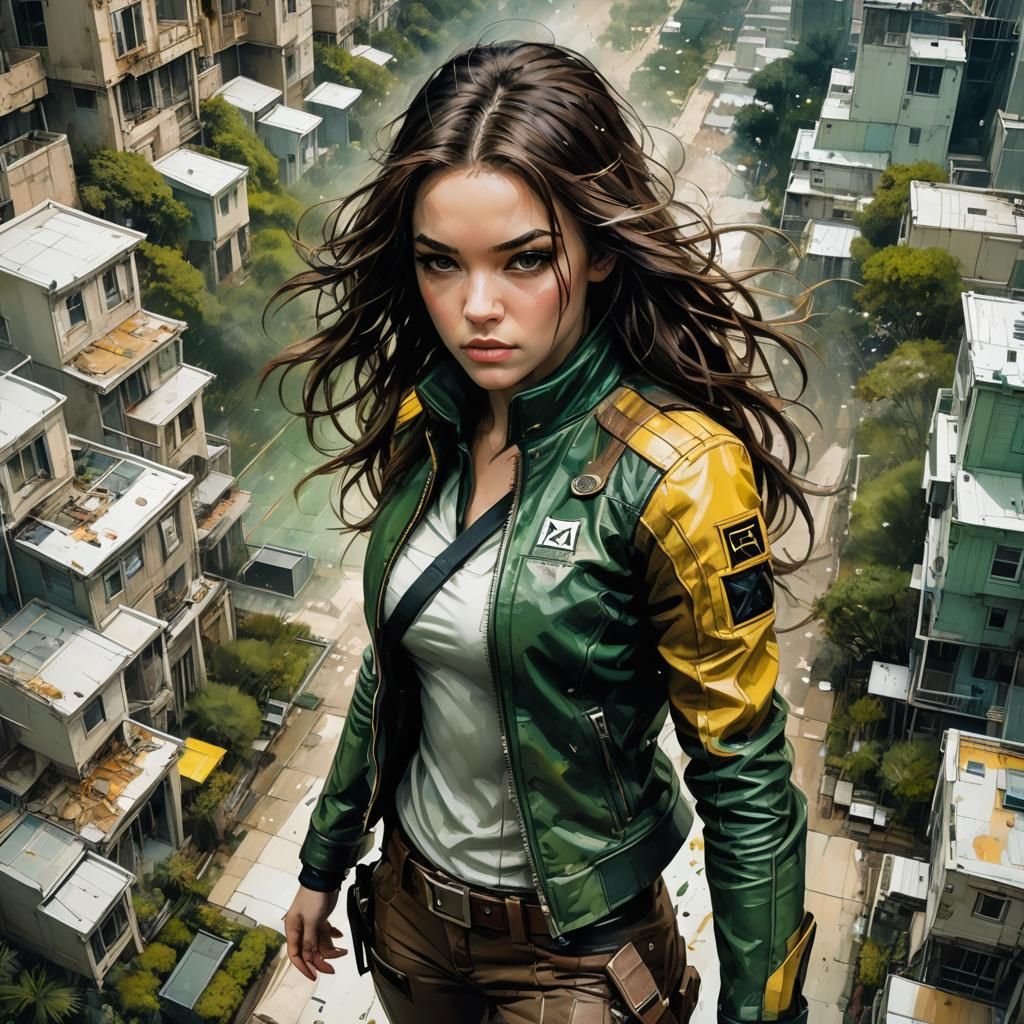 X-Men Rogue Portrait in Hyperrealistic Style