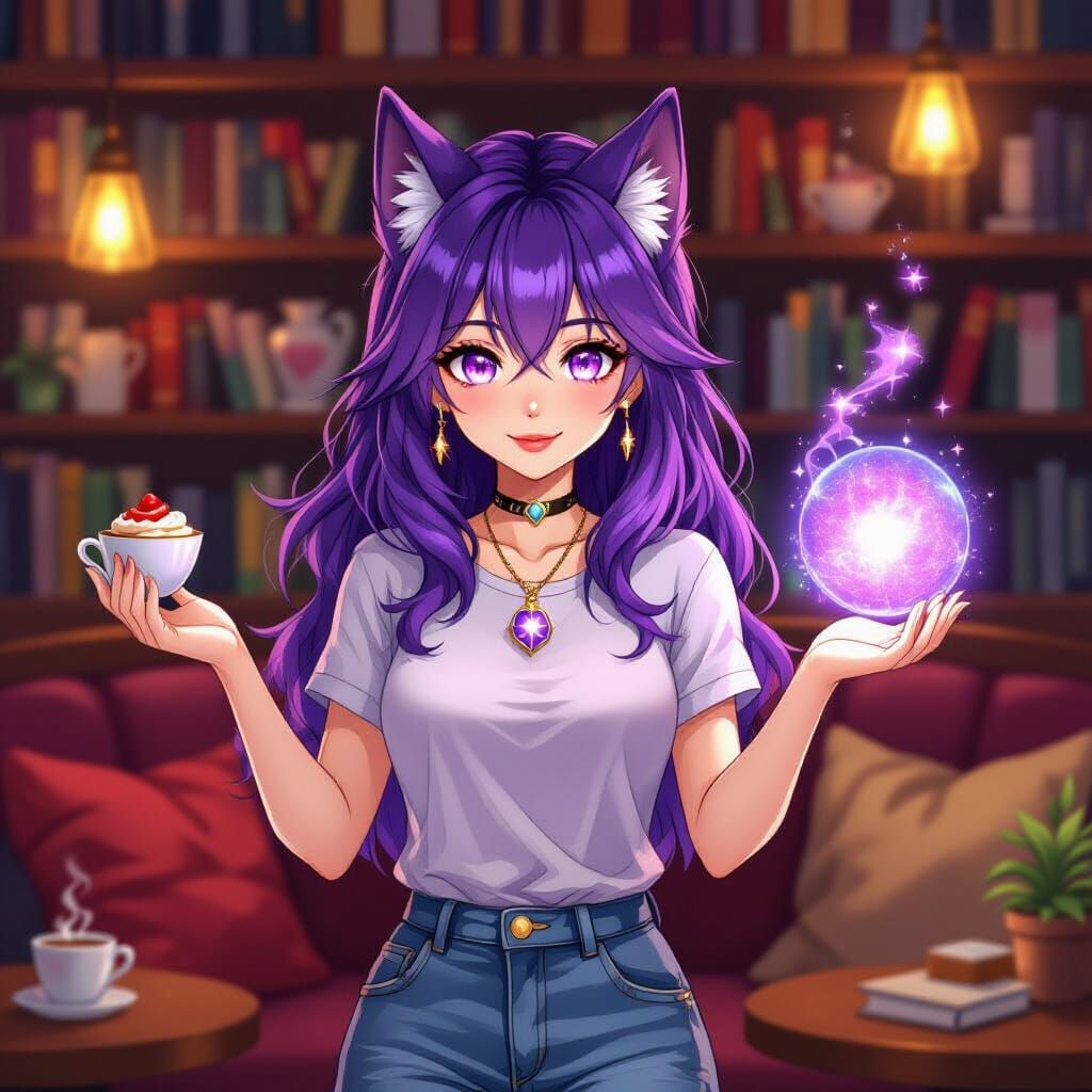 Anime Werewolf Baker with Galaxy Magic