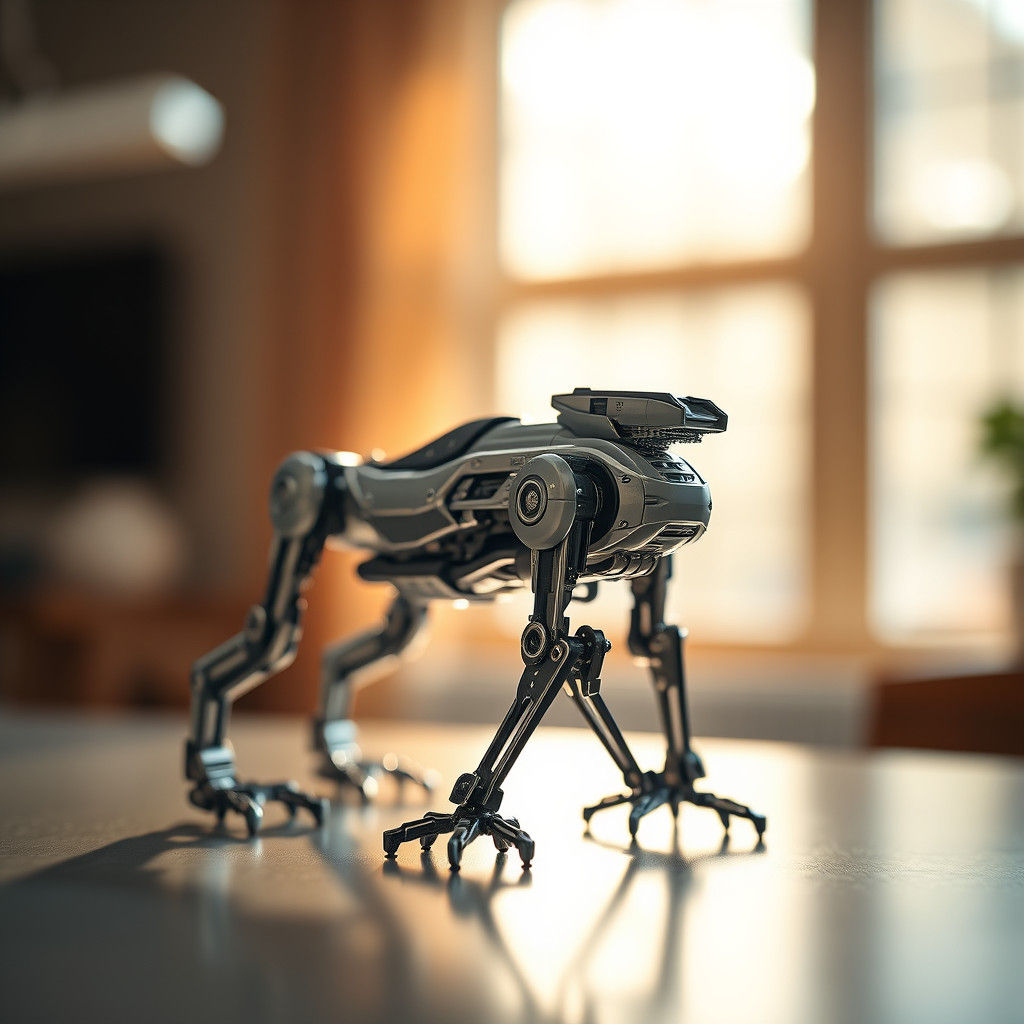 Sleek Futuristic Toy Reflecting Warm Light