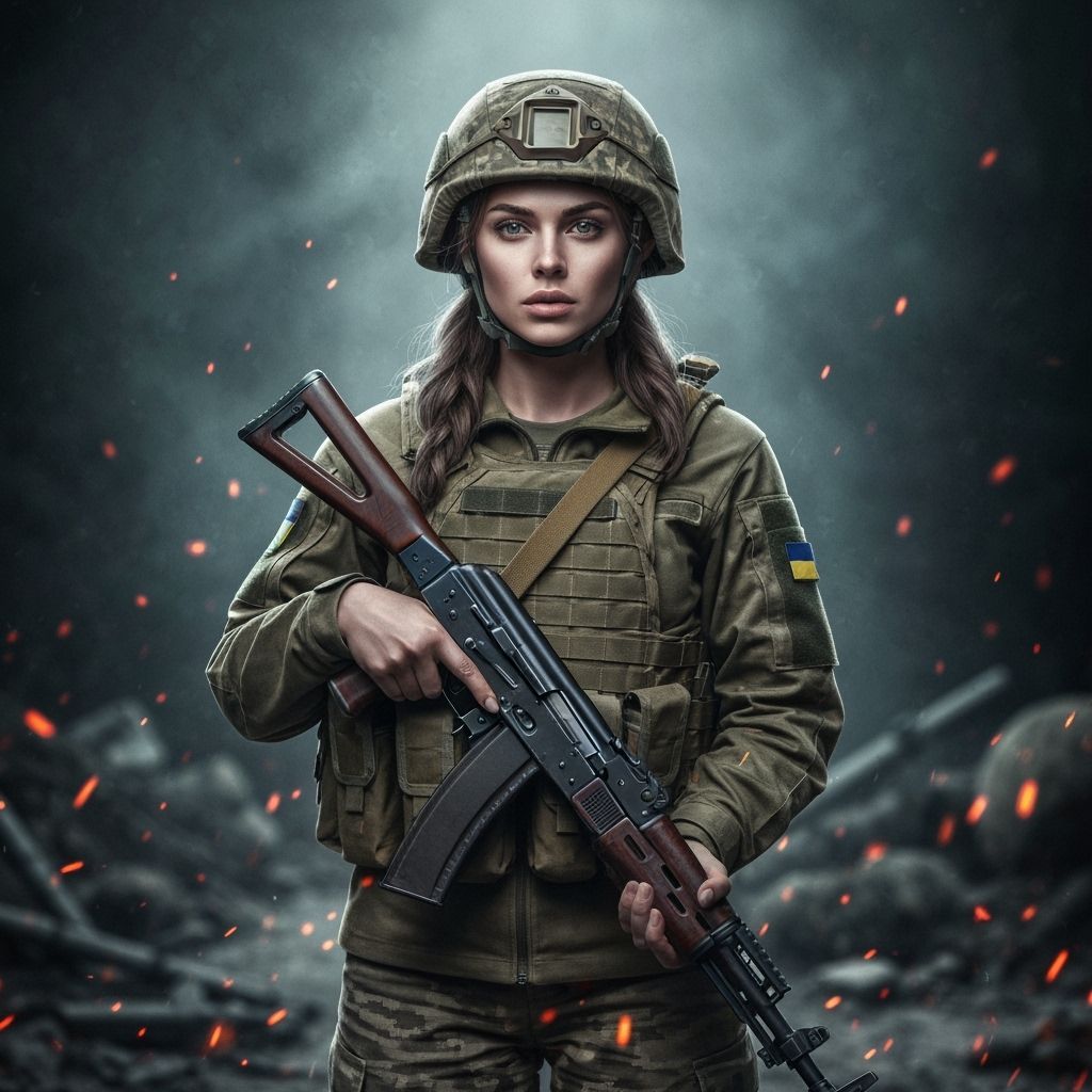 Ukrainian Soldier: Fierce Woman on Battlefield