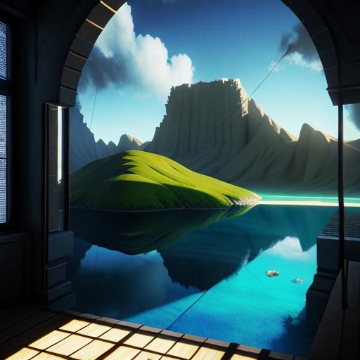 Surrealist Masterpiece in Vray Style