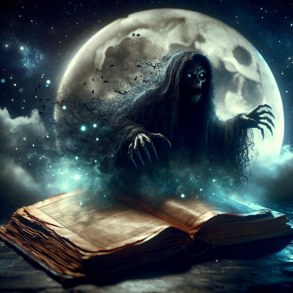 Specter Emerges from Ancient Sorcerer's Book