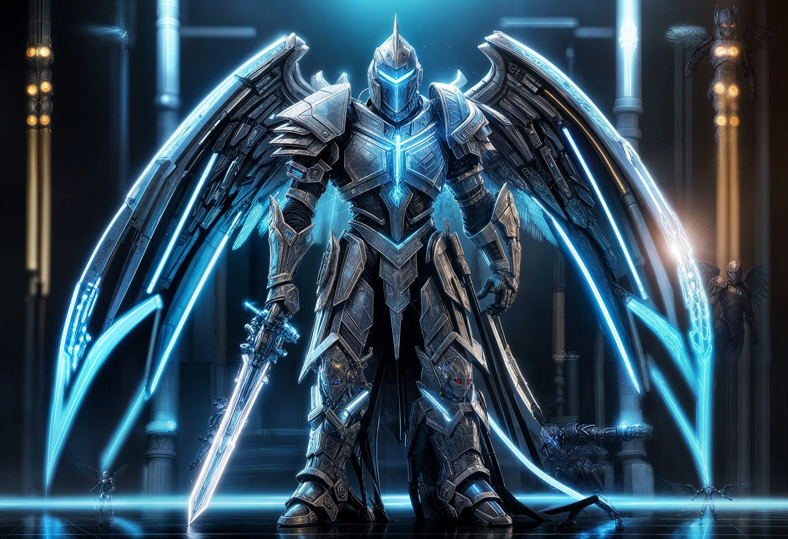 Cybernetic Knight with Energy Sword