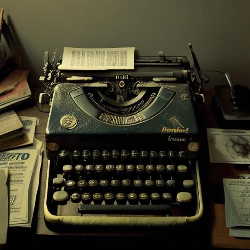 Gonzo Journalist in Cluttered Newsroom, Film Noir
