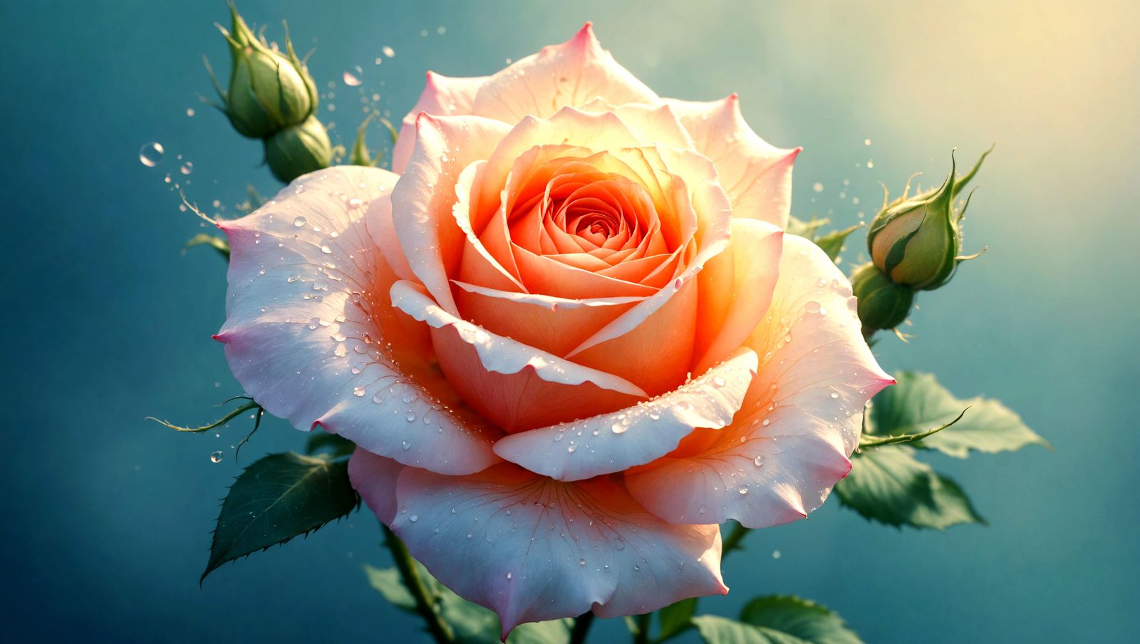 Ethereal Filigree Rose in Pastel Hues