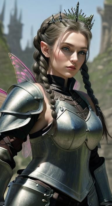 Armored Fairy Princess with Tattoos and Braids
