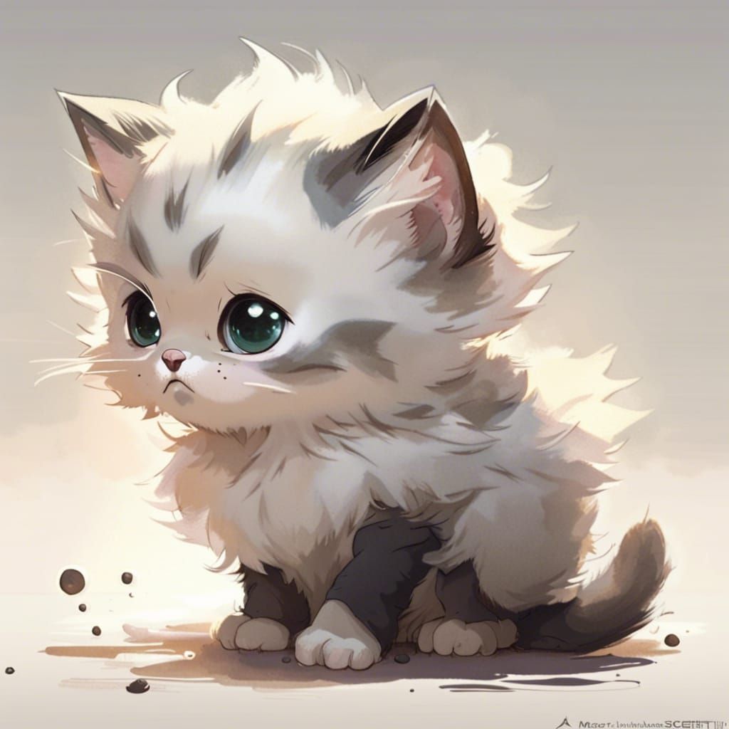 Adorable Chibi Kitten with Intricate Details
