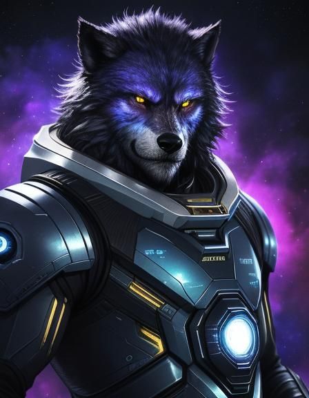 Wolfman in Spacesuit: Sci-Fi Concept Art