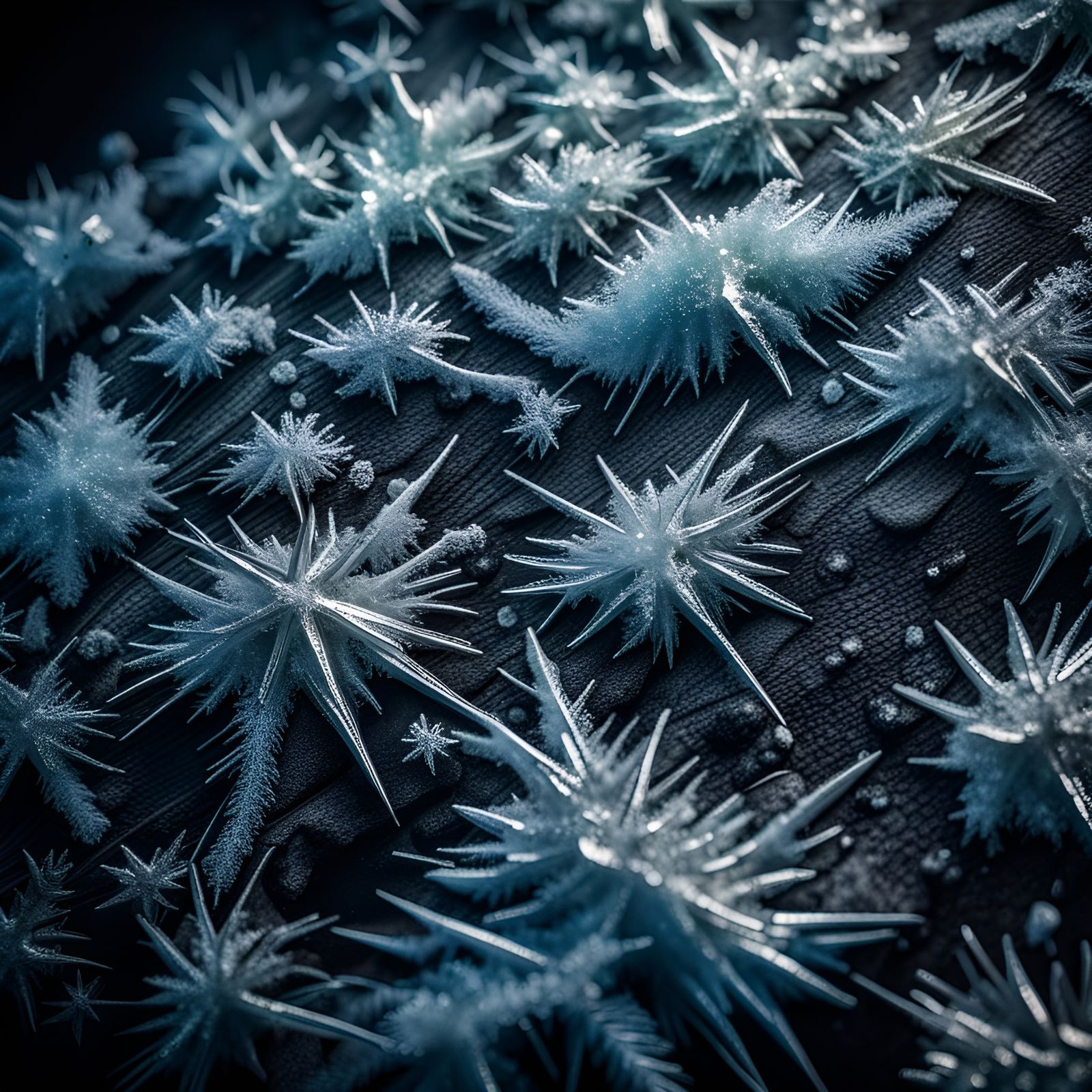 Hyperrealistic Ice Crystals Over Atlantic Ocean