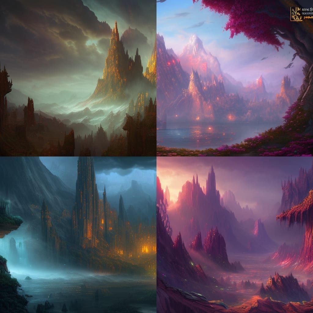 Fantastical Matte Painting in Deep Color, 8K