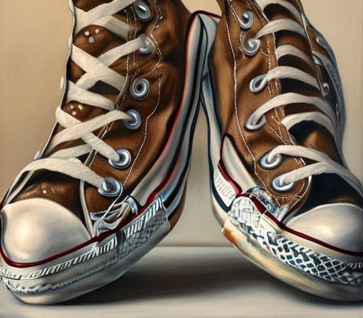 Chocolate Cookie Converse Shoes, Photorealistic Still Life