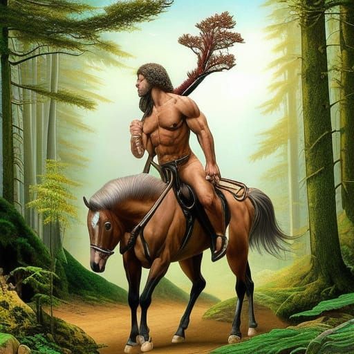 Centaur in Mycelium Network: Detailed 8k Art