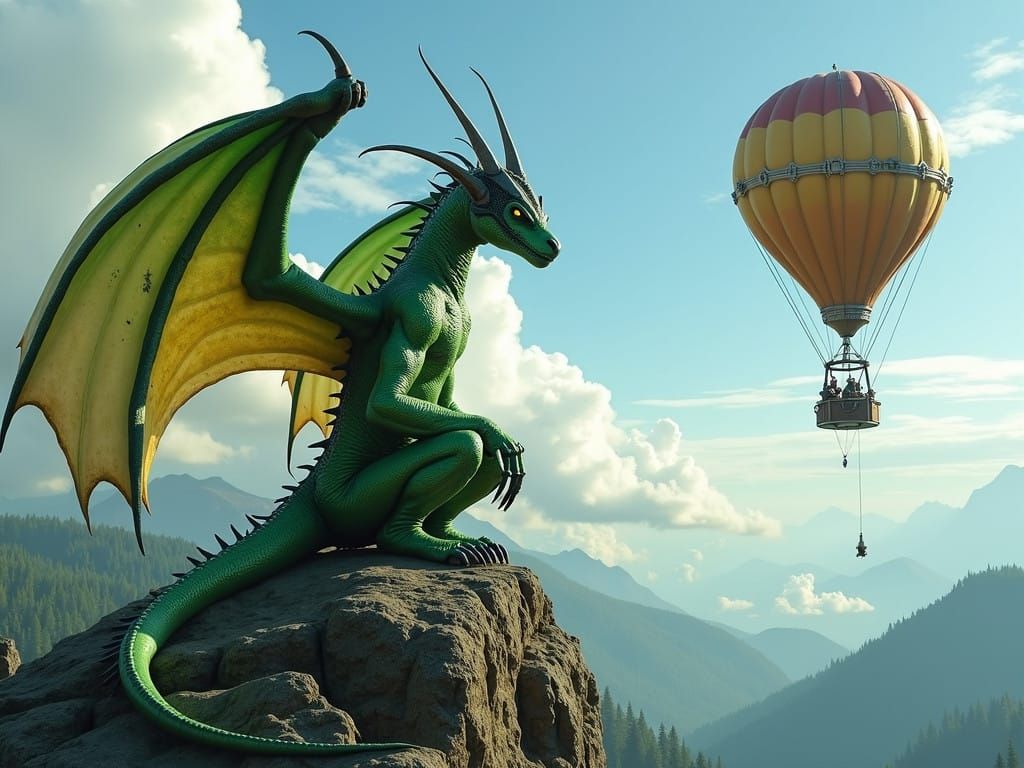 Steampunk Monster Watches Hot Air Balloon