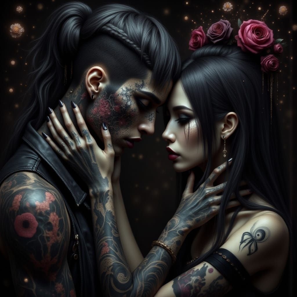 Gothic Romance: Intimate Portrait of Sorrow and Tattoos
