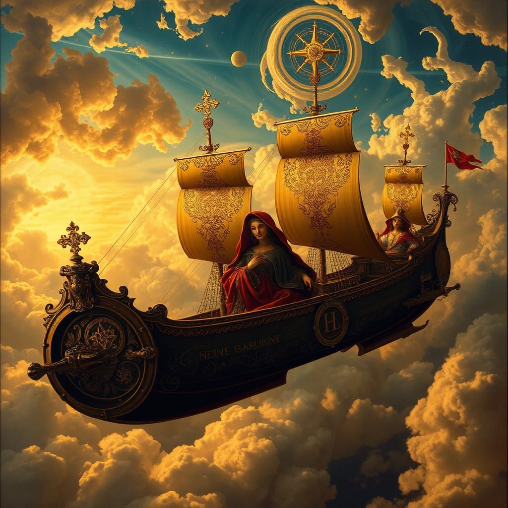 Baroque Techno-Theocracy in Renaissance Oil Painting Style