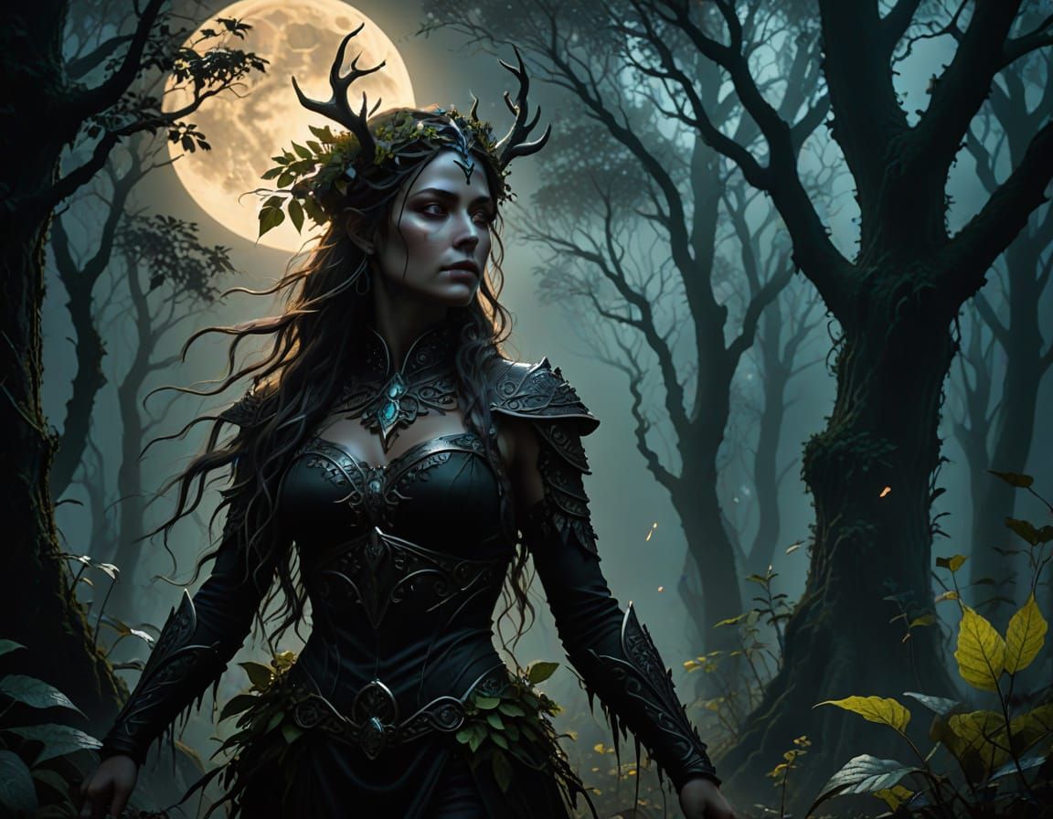 Umbra Dryad in Dark Fantasy Style