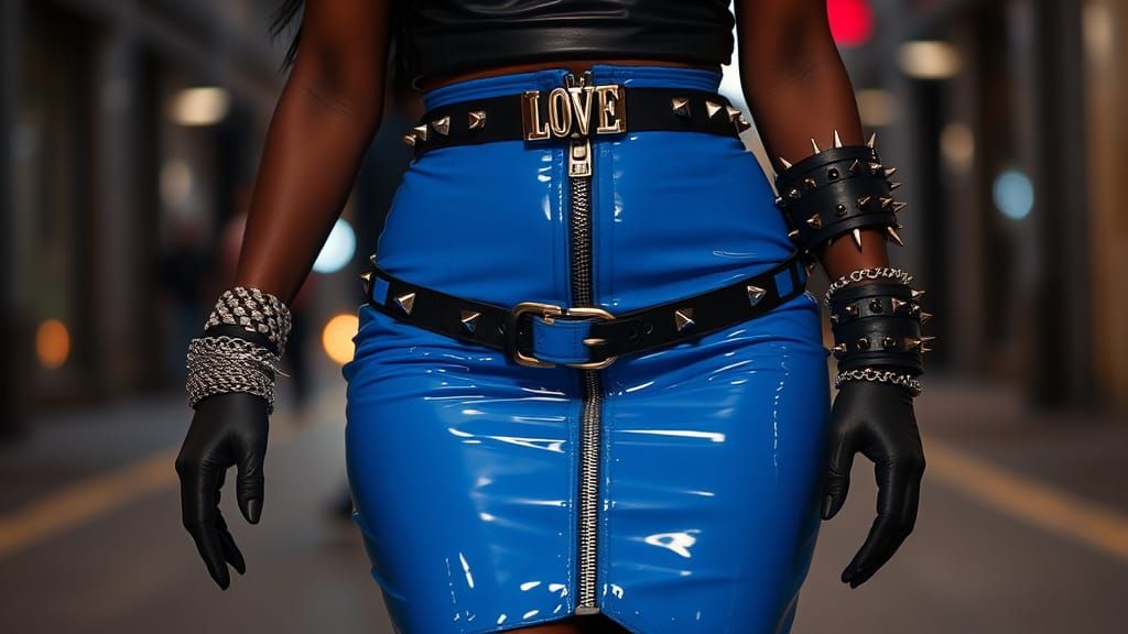 Edgy Portrait of Woman in Latex and Spikes