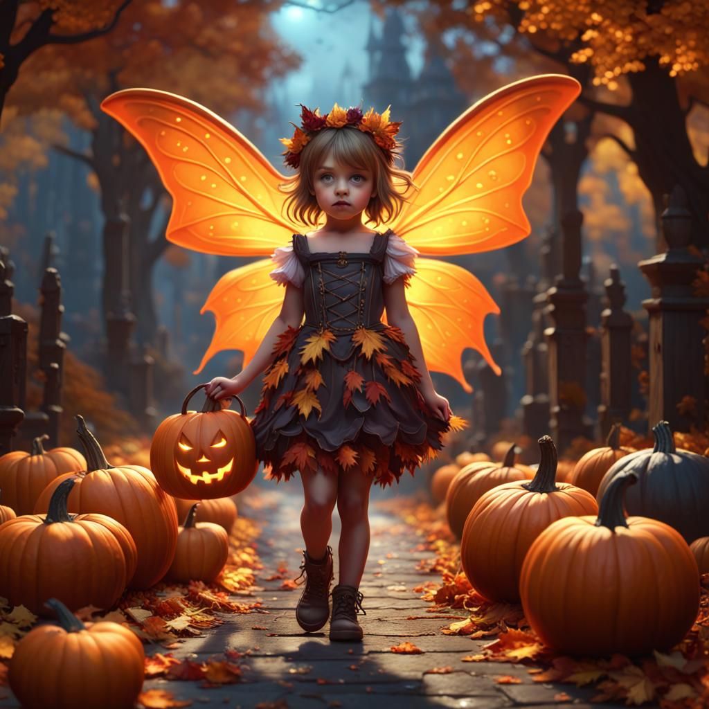 Autumn Fairy: Trick or Treat in Dark Fantasy Art