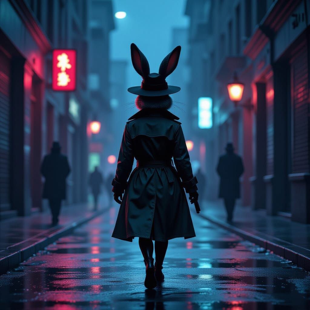 Lady Rabbit Detective in Neon Noir City