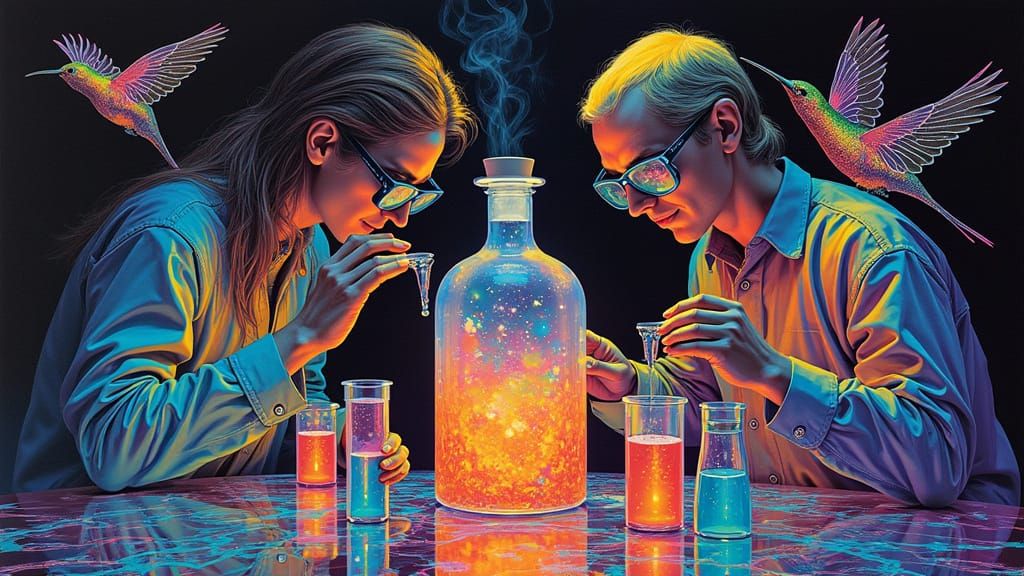 Surreal Op-Art Masterpiece with Geometric Patterns and Vibra...