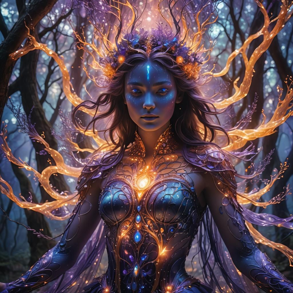 Mystical Aura in Dreamlike Forest: Digital Art