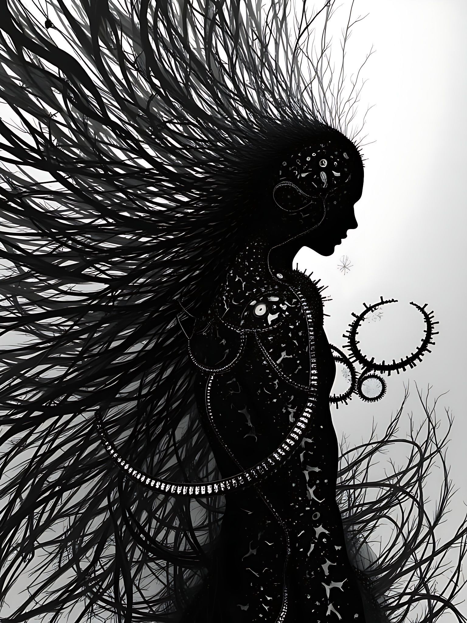 Dark Lightning Chasm in Cyberpunk Style