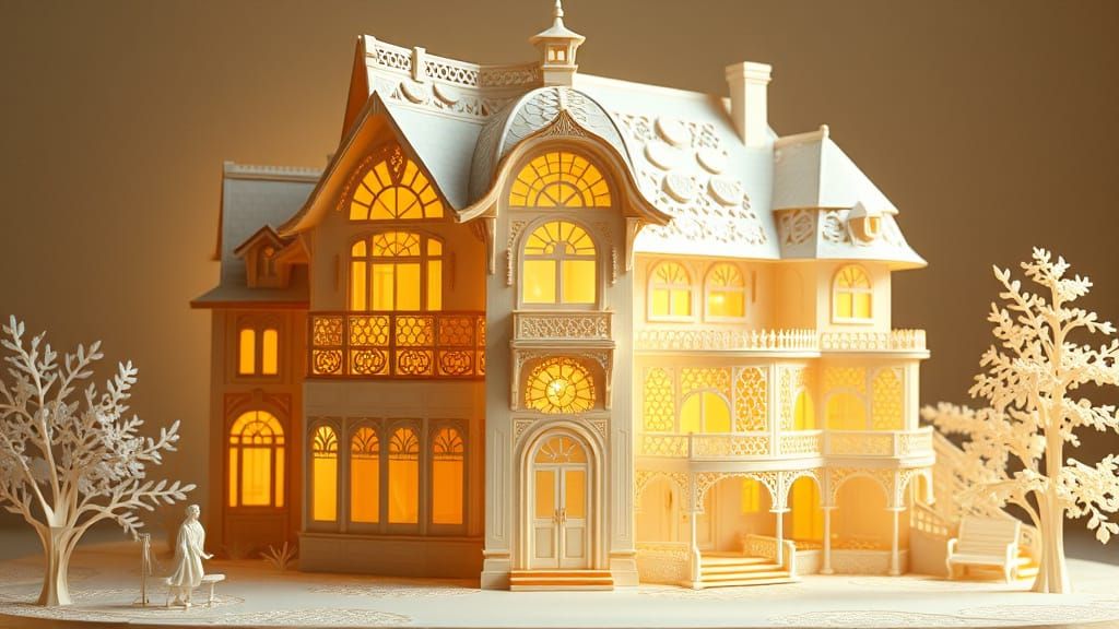 Ethereal Paper Villa in Whimsical Style