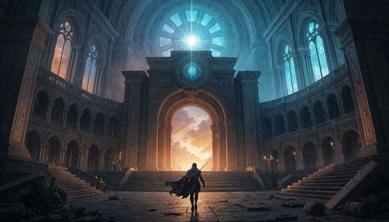 Champion's Last Stand in a Dramatic Dark Fantasy Arena