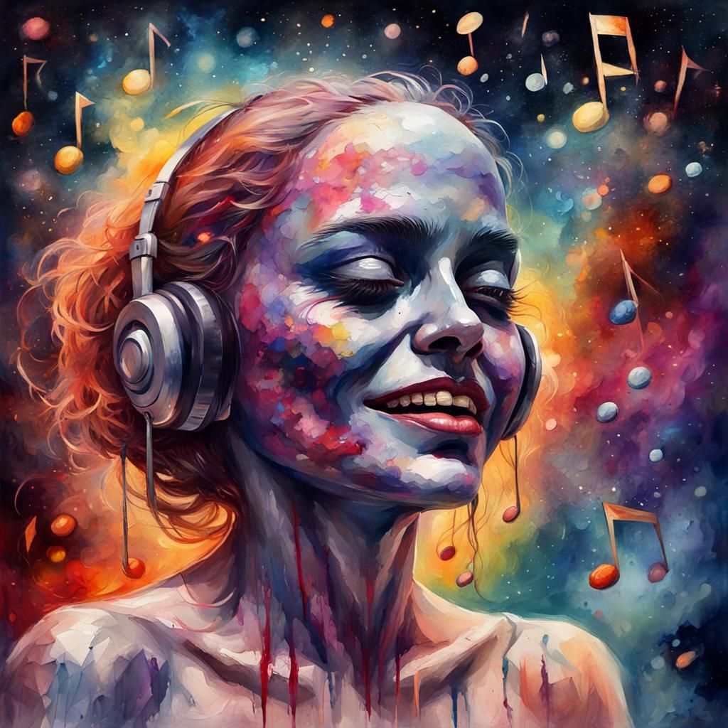 Cosmic Music: Impressionistic Impasto Planet