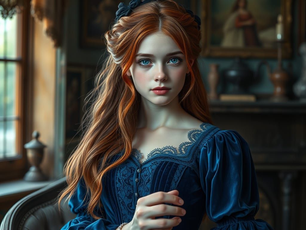 Young Lady in a Fantastical Home Studio