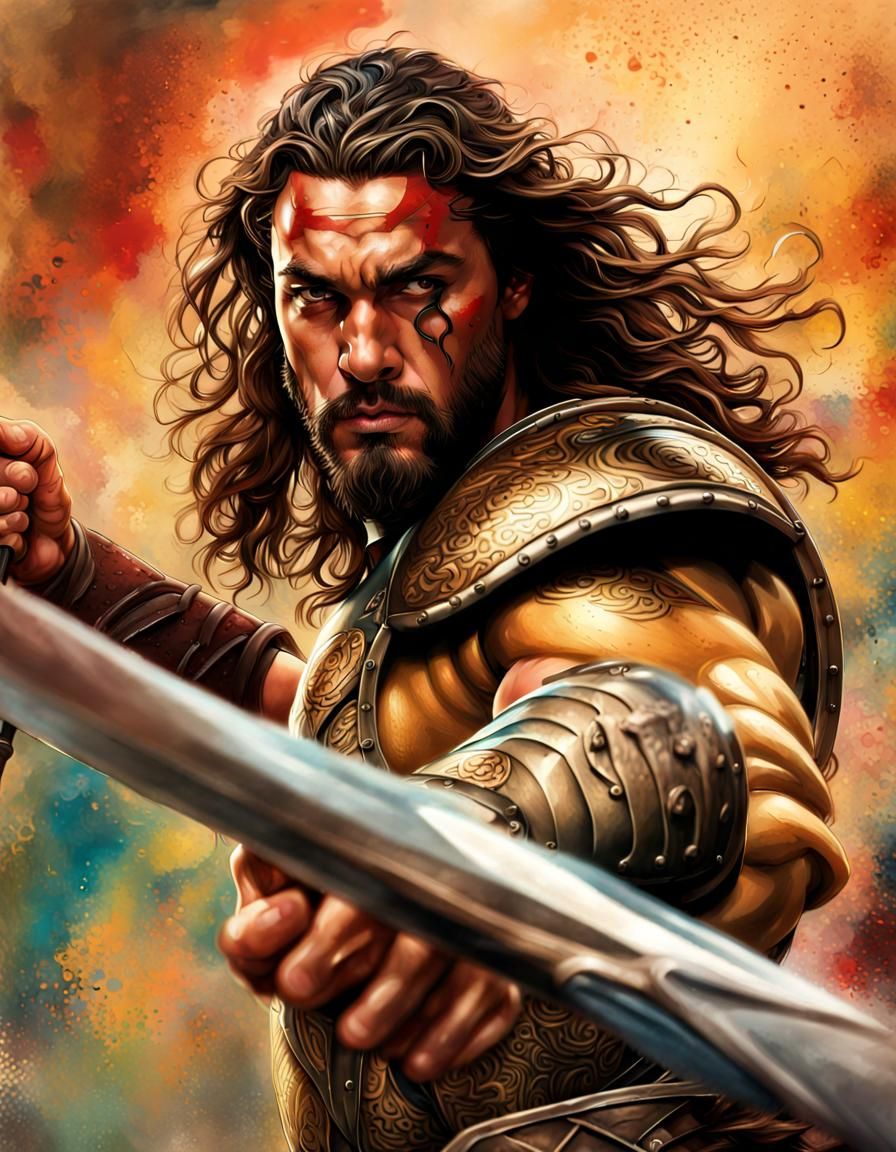 Spartan Warrior with Spear and Shield: Hyperrealistic Art