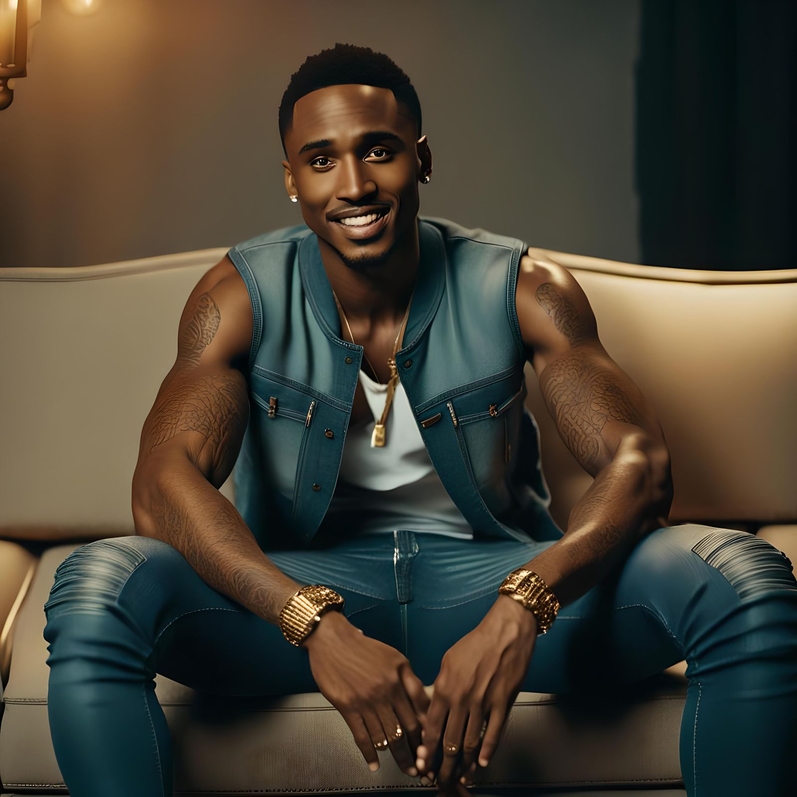 Man in Jeans, Realistic Style