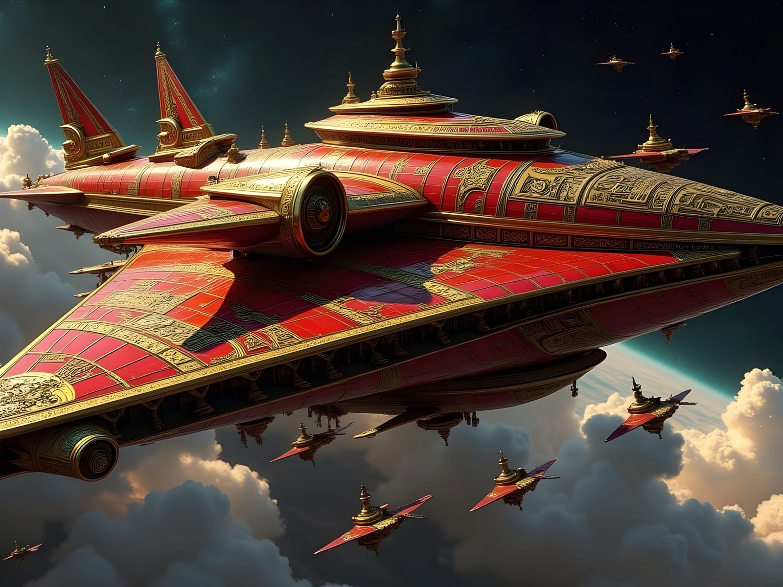 Aztec Space Empire Warship in Alternate History