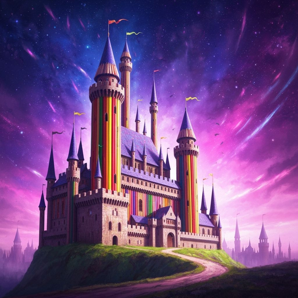 Pencil Castle Transforming into Wonderland