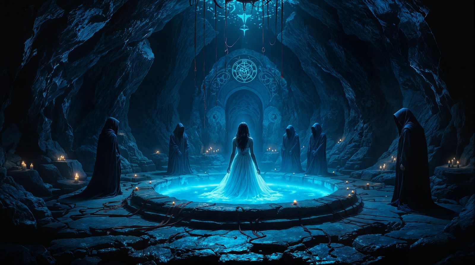 Ancient Cave Ritual in Dreamlike Atmosphere