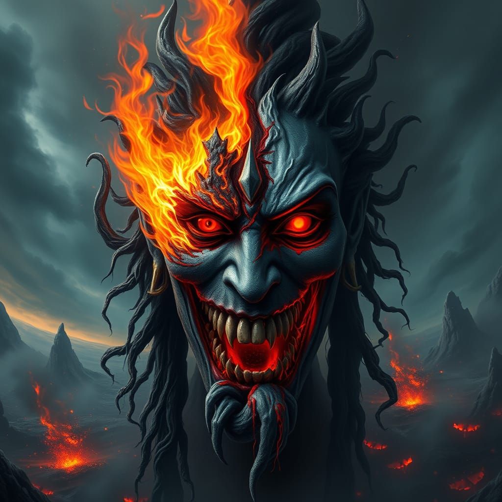 Dark Lord Shiva Radiates Malevolent Decay in Fiery, Icy Abys...