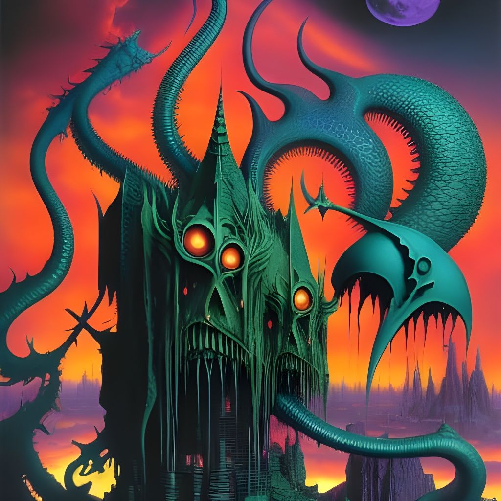 Eldritch Monstrosity in Vibrant Fantasy Style