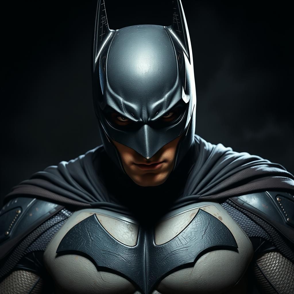 Hyperrealistic Batman Portrait in Dark Gothic Style