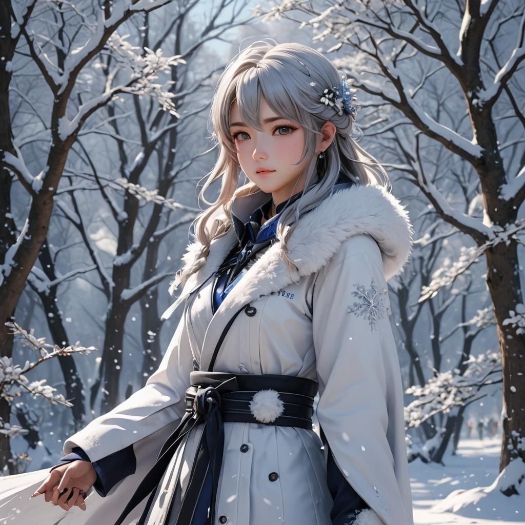 Anime Snow Art in 3D with Vray Tracing