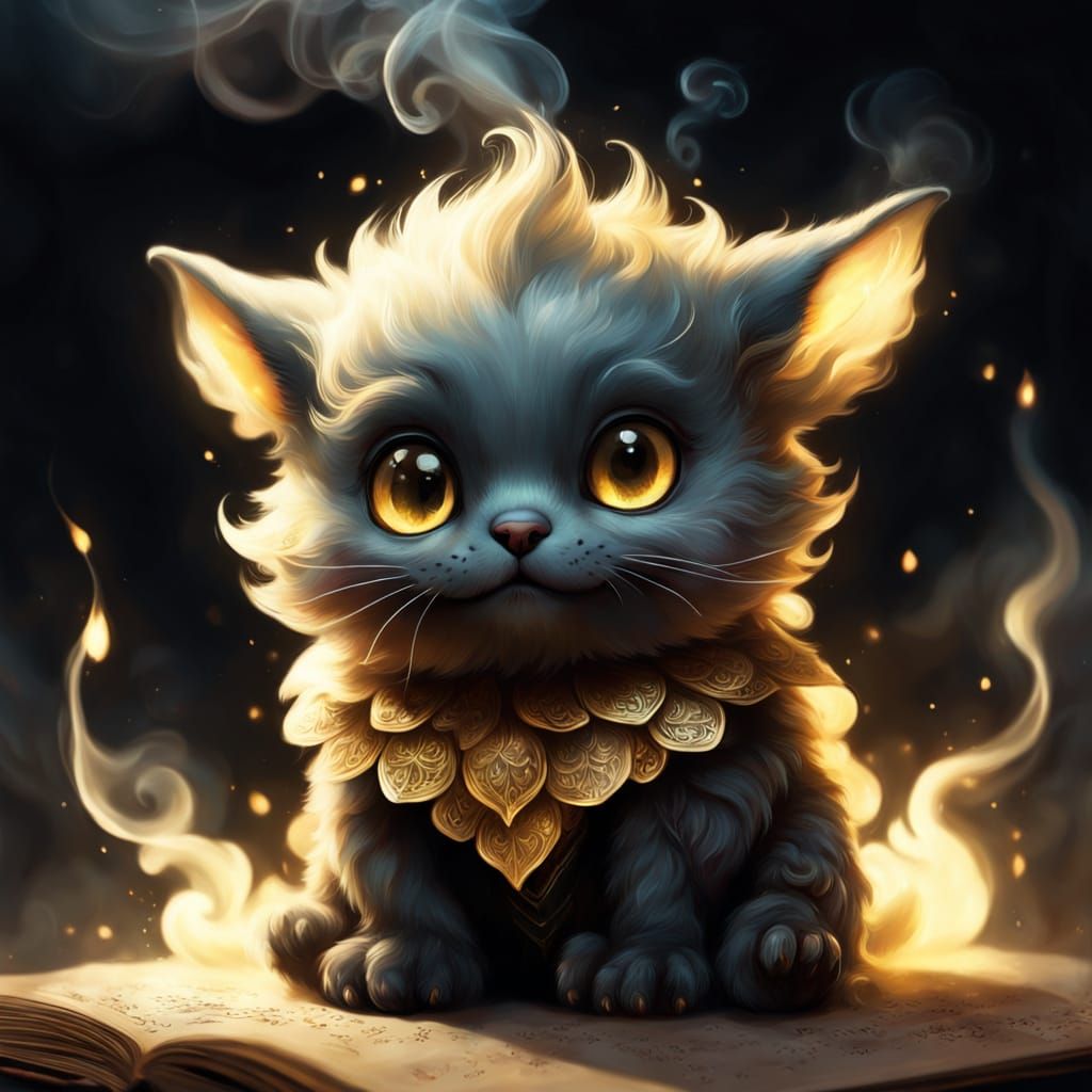 Adorable Darkness Creature Emits Glowing Smoke in Storybook ...