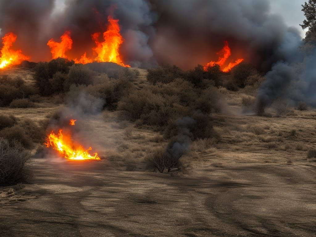 Hyperrealistic Trump Portrait Engulfed in Fire