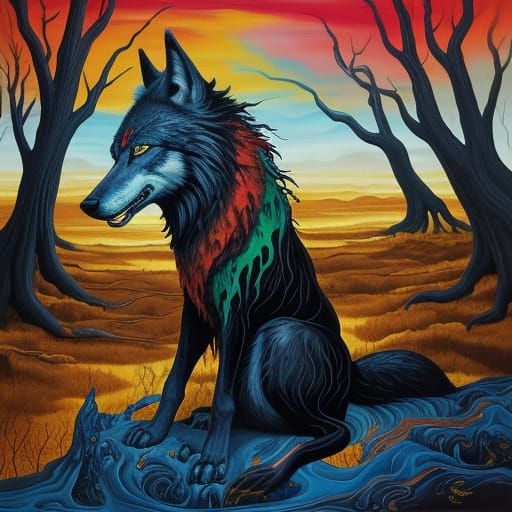 Surreal Boy in Wolf Costume Surrounded by Fierce yet Loving ...