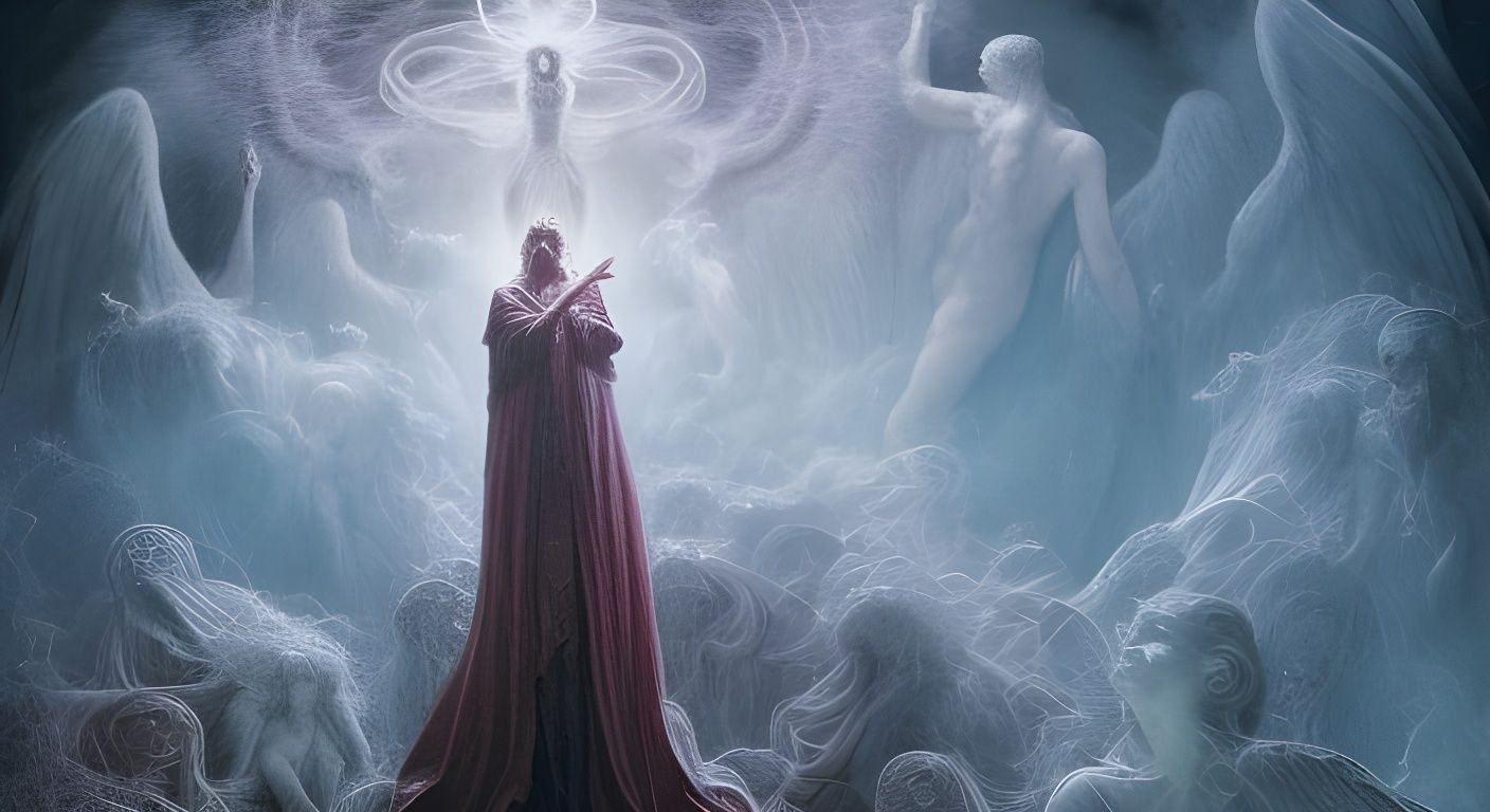 Lucifer's Cosmic Release: A Rococo Fantasy Art