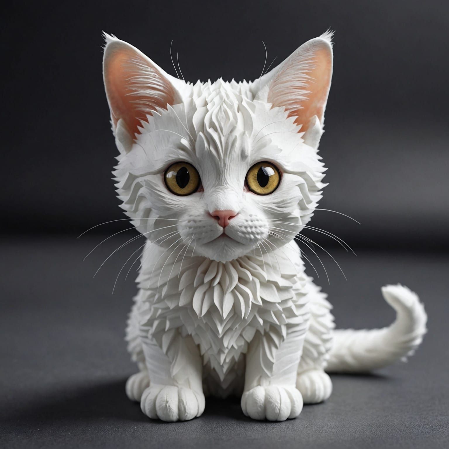 Colorful Cat Portrait Without Black or White