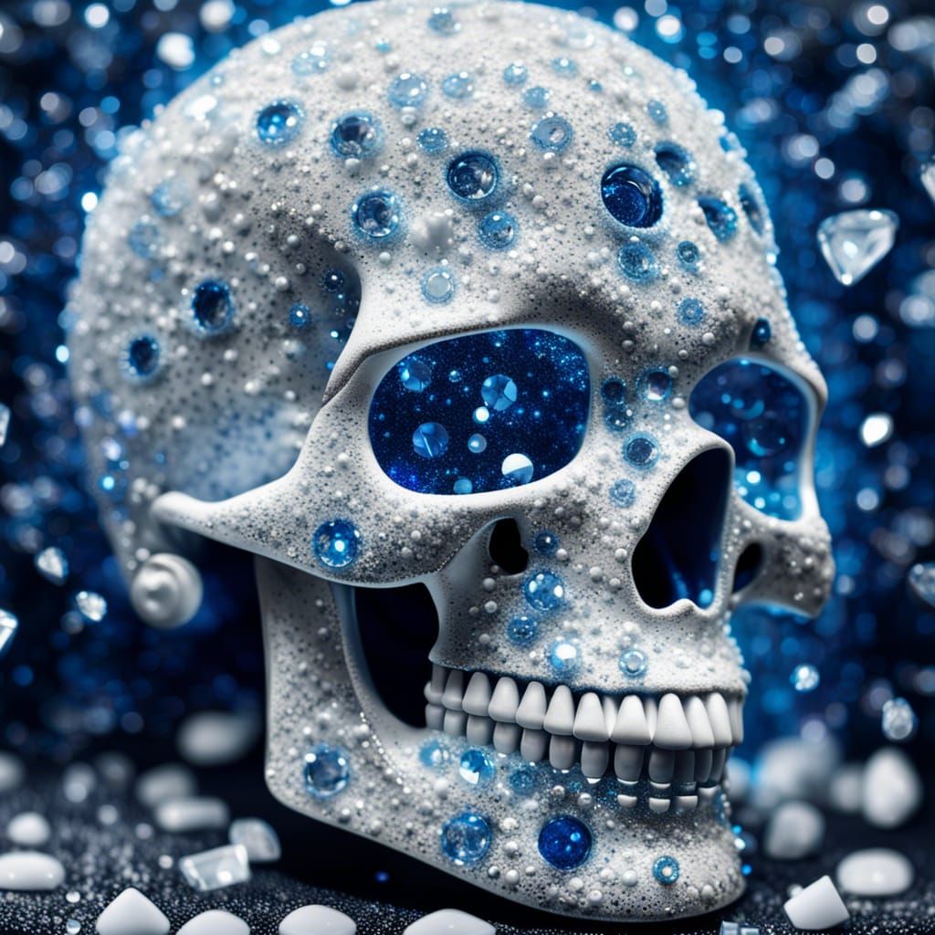 Elegant Skull Covered in Glitter and Gems