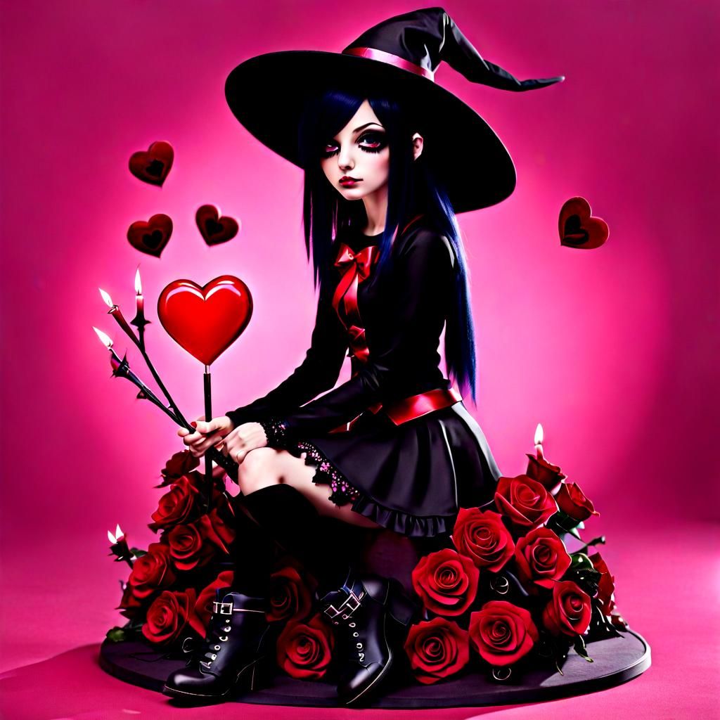 Emo Valentine Witch Generated by AI