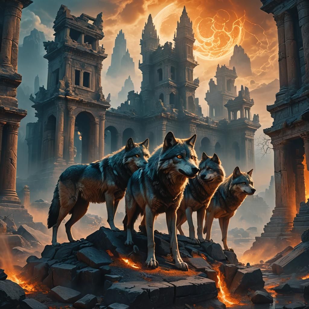 Wolves in Smog: Fantasy Concept Art