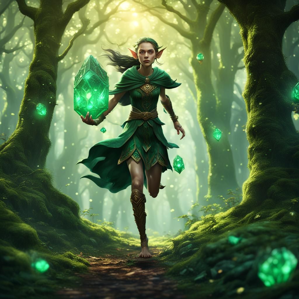 Emerald Forest Elf: Fantasy Concept Art